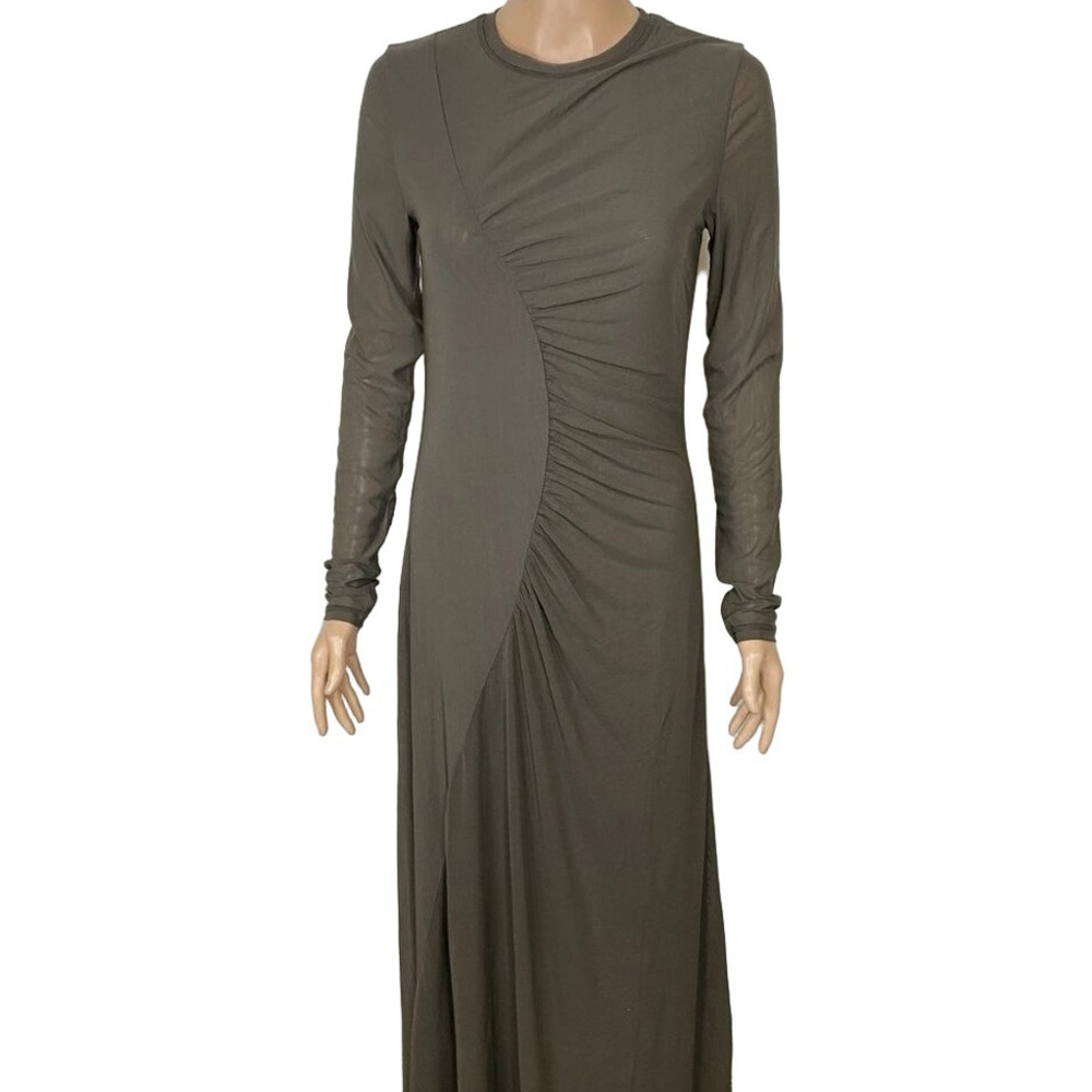NEW SAMSOE SAMSOE Women’s Saandreas Mesh Long Sleeve Dress Turkish Coffee Size S
